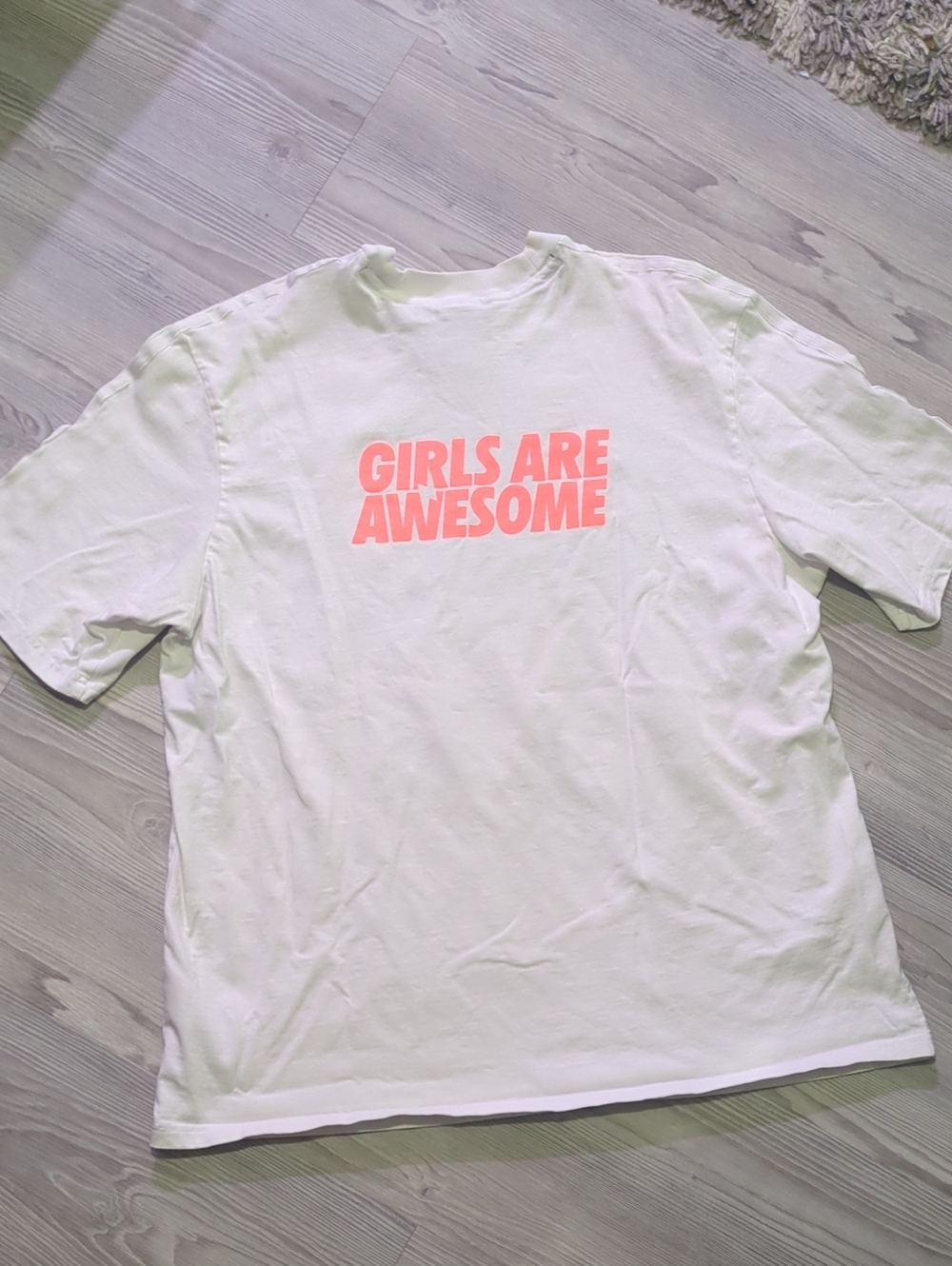 Adidas Originals x Girls Are Awesome Oversized White Graphic T-Shirt L Heavy